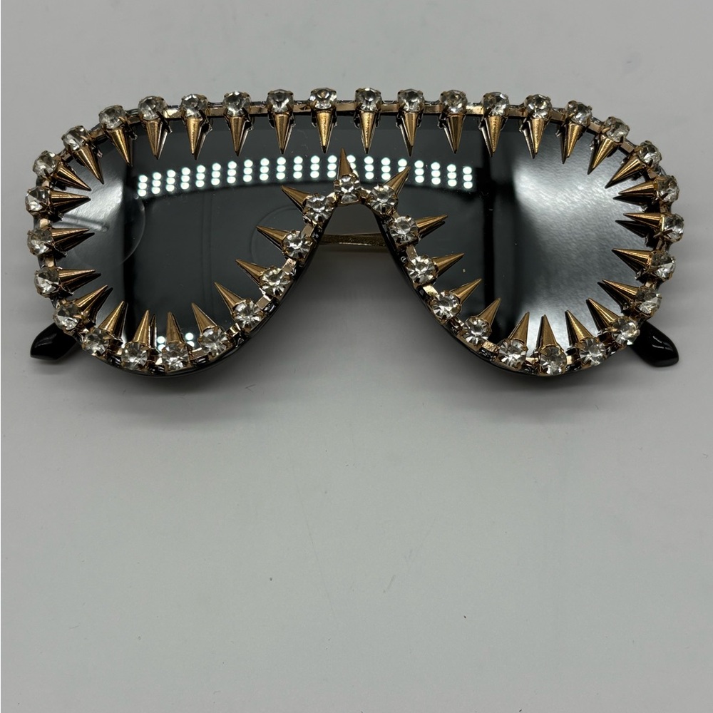Studded Black and Gold Sunglasses